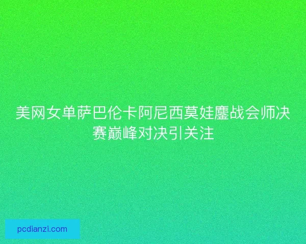 美网女单萨巴伦卡阿尼西莫娃鏖战会师决赛巅峰对决引关注 美网女单萨巴伦卡阿尼西莫娃鏖战会师决赛巅峰对决引关注