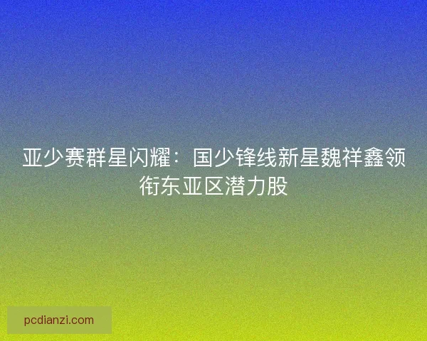 亚少赛群星闪耀：国少锋线新星魏祥鑫领衔东亚区潜力股