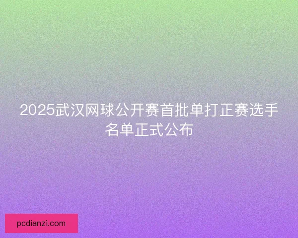 2025武汉网球公开赛首批单打正赛选手名单正式公布 2025武汉网球公开赛首批单打正赛选手名单正式公布