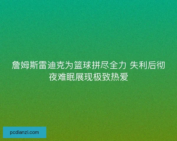 詹姆斯雷迪克为篮球拼尽全力 失利后彻夜难眠展现极致热爱