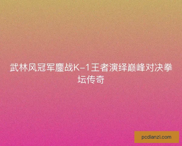 武林风冠军鏖战K-1王者演绎巅峰对决拳坛传奇