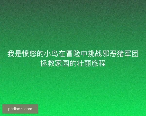 我是愤怒的小鸟在冒险中挑战邪恶猪军团拯救家园的壮丽旅程