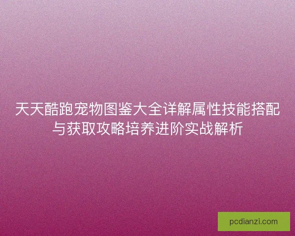 天天酷跑宠物图鉴大全详解属性技能搭配与获取攻略培养进阶实战解析 天天酷跑宠物图鉴大全详解属性技能搭配与获取攻略培养进阶实战解析